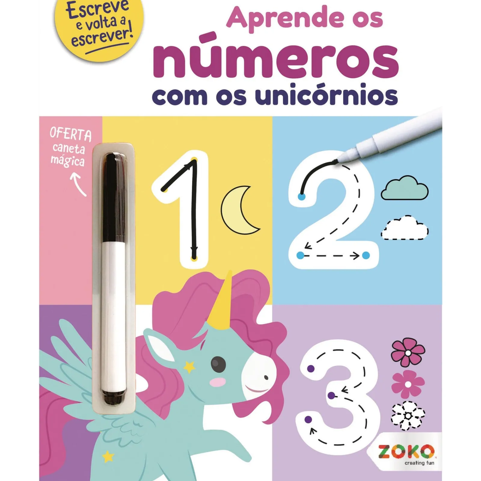 Zoko Aprende os Números com os Unicórnios: Livro de Atividades com Oferta de Caneta Mágica^ Atividades
