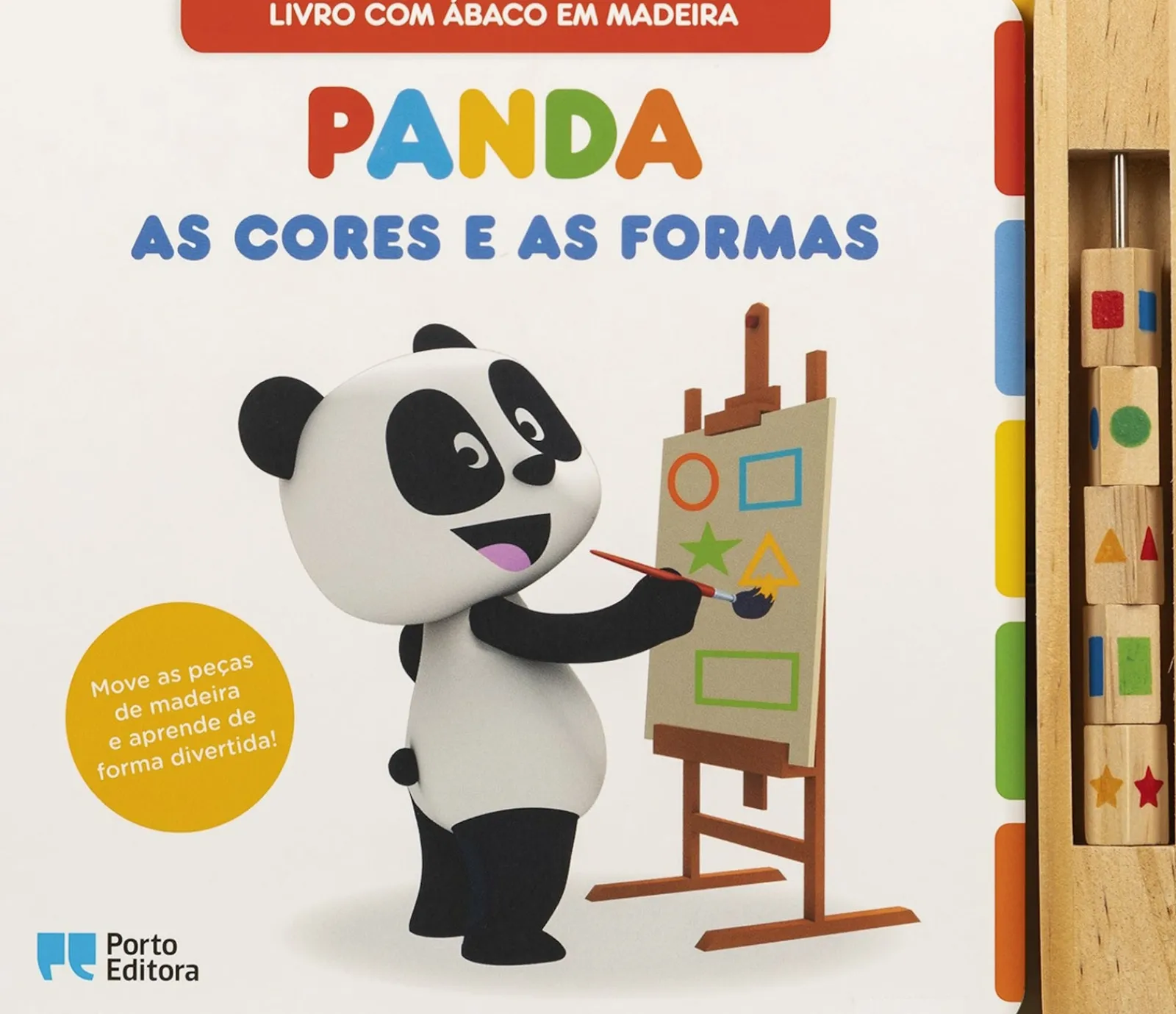 Porto Editora Canal Panda - as Cores e as Formas de Diana Almeida - Livro com Ábaco em Madeira^ Bebé
