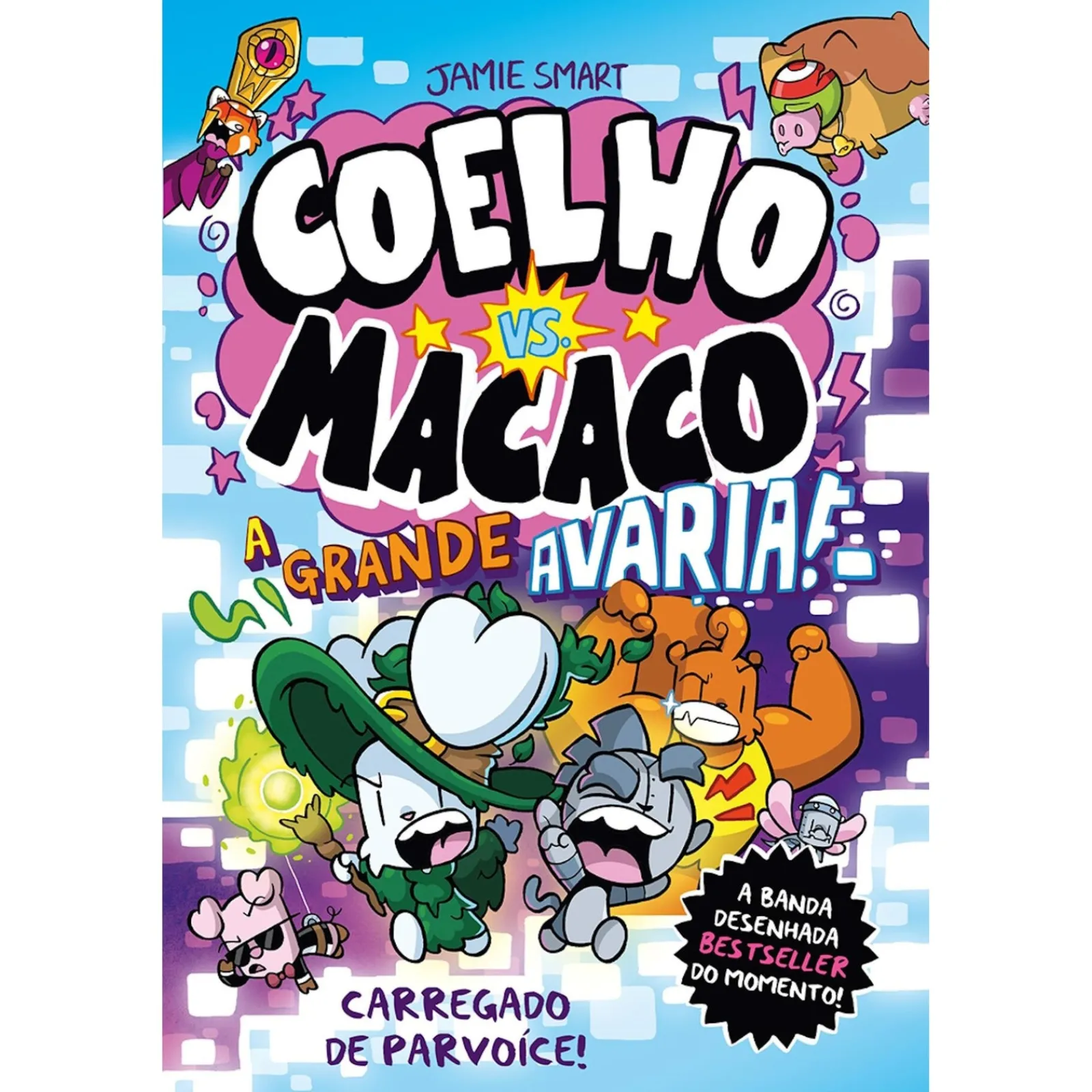 Porto Editora Coelho Vs. Macaco - A Grande Avaria! de Jamie Smart^ Banda Desenhada E Novelas Gráficas