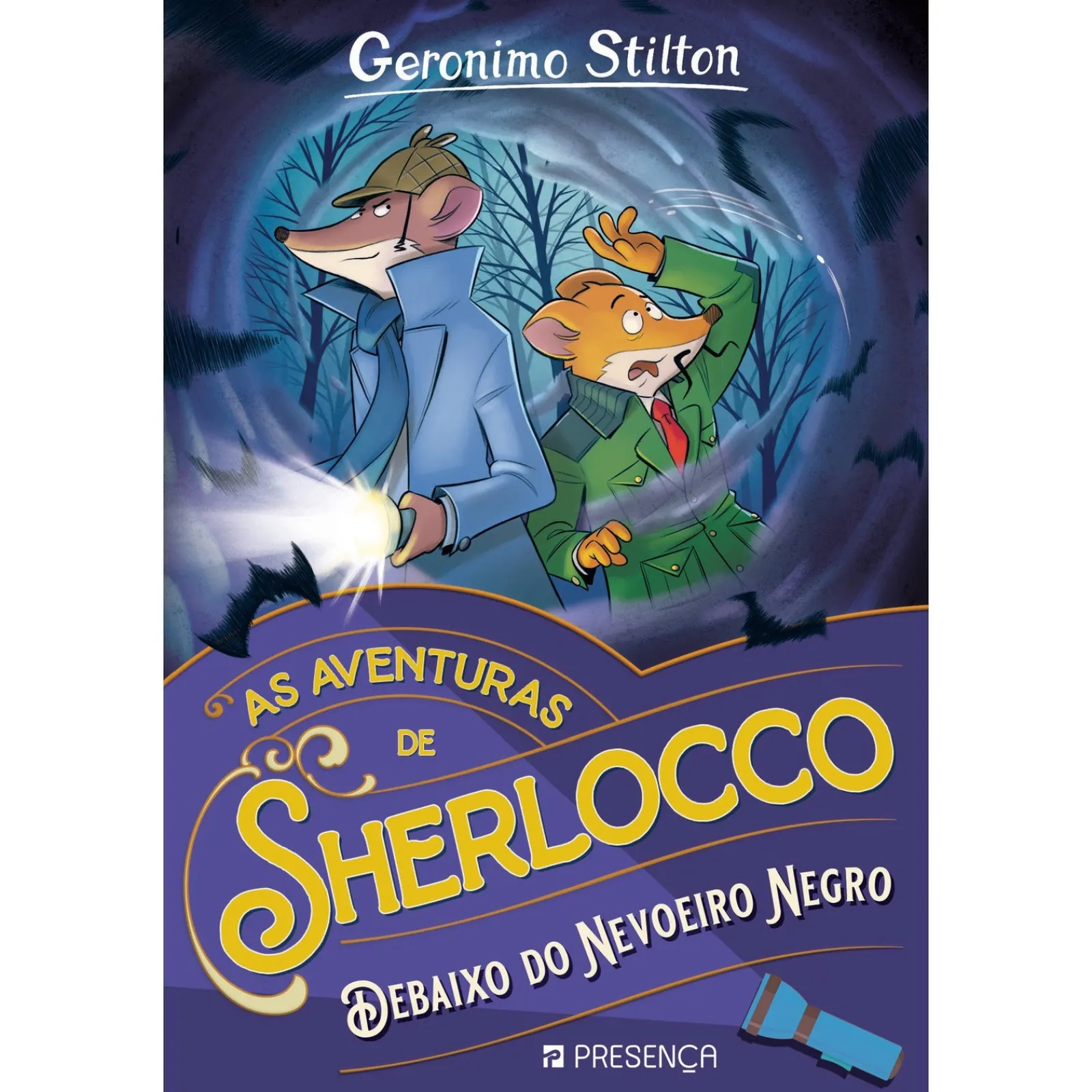 Presença Debaixo do Nevoeiro Negro de Geronimo Stilton - As Aventuras de Sherlocco^ Coleções Juvenis