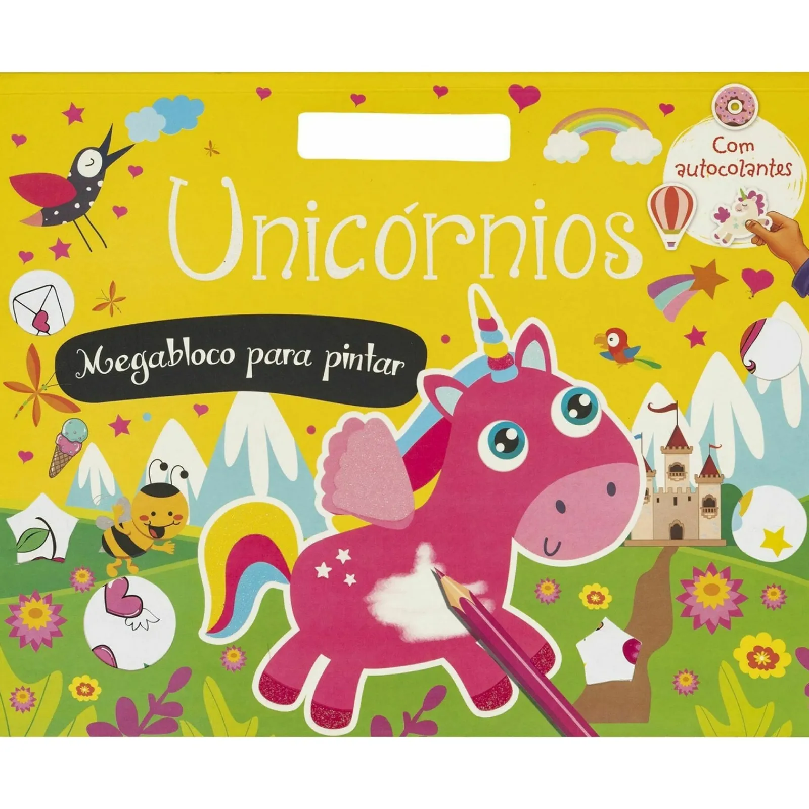 Porto Editora Unicórnios - Megabloco para Pintar com Autocolantes^ Atividades