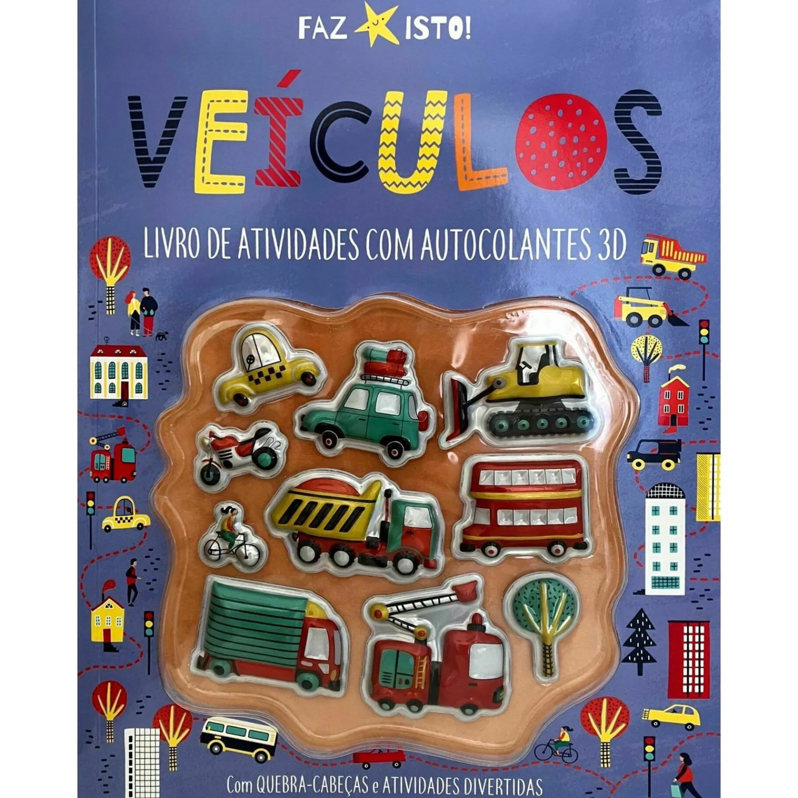 Dom Quixote Veículos - Livro de Atividades com Autocolantes 3D^ Atividades