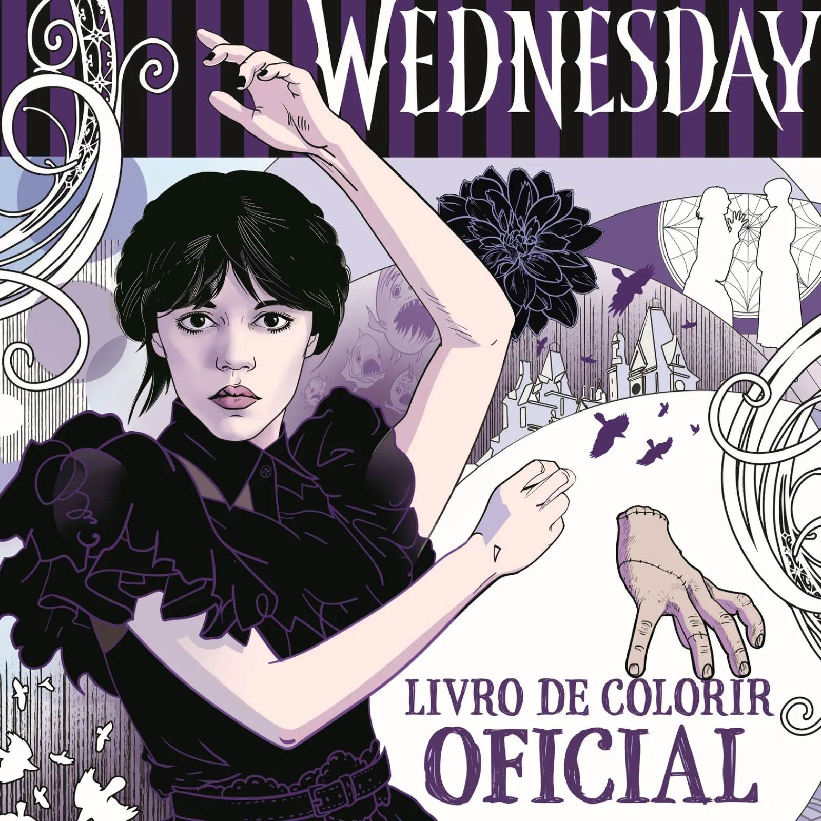 Booksmile Wednesday Livro de Colorir Oficial de Mike Meskin^ Literatura Juvenil